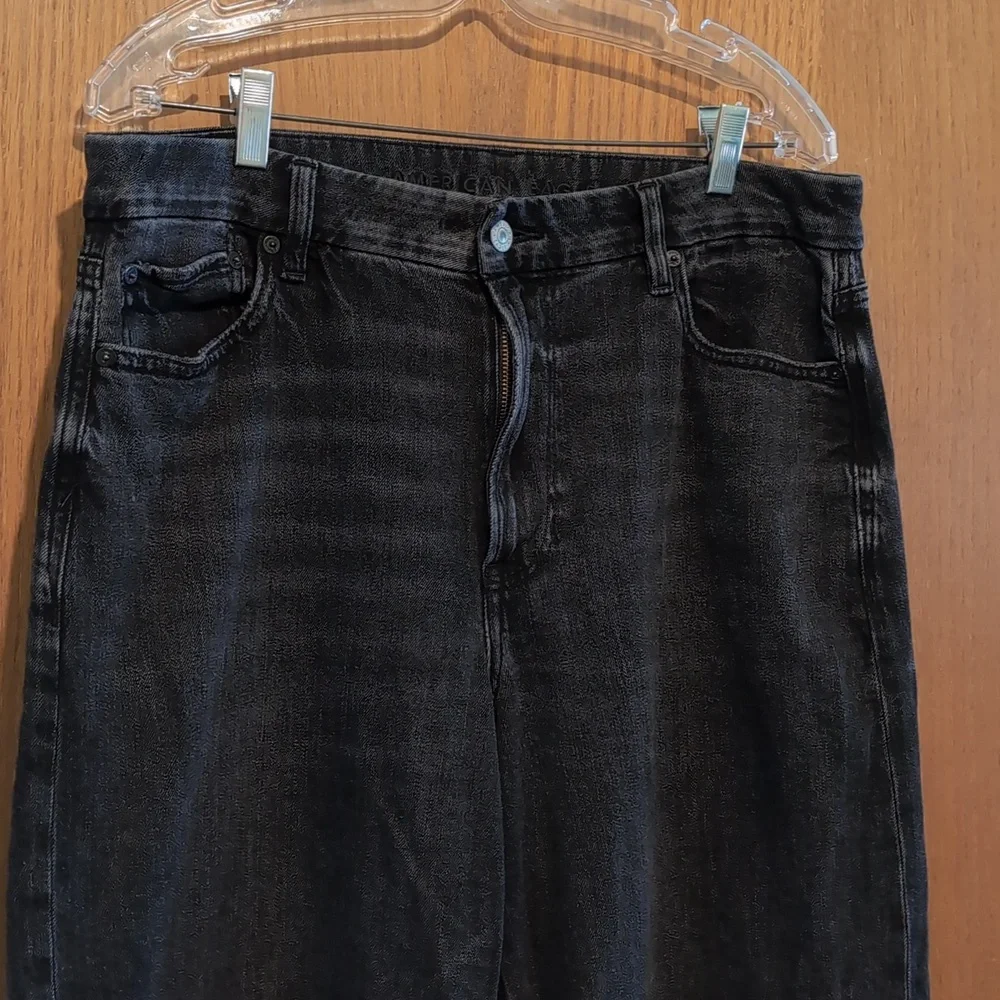 American Eagle Black Baggy Wide Leg Stretch Jeans - Picture 3 of 6